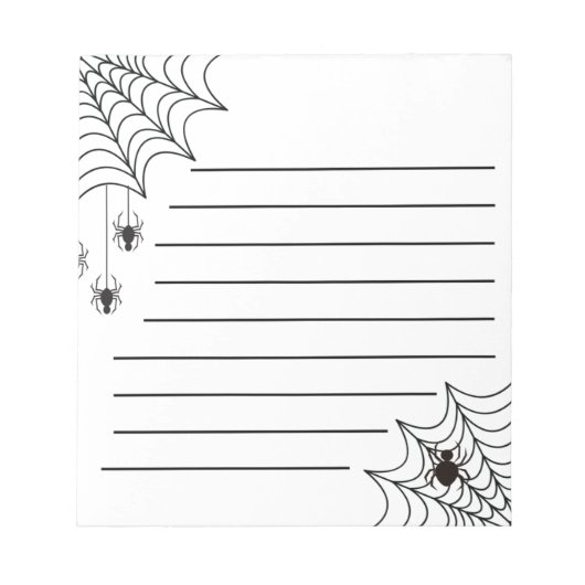 Halloween Spooky Spider Web Lined Paper Notepad Notizblock (Vorderseite)
