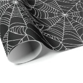 Halloween Spooky Spider Web Schwarz-weiß Geschenkpapier (Rolleneckpunkt)