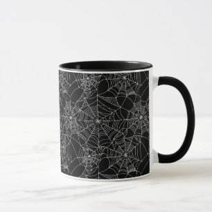 Halloween Spooky Spider Web Schwarz-weiß Tasse