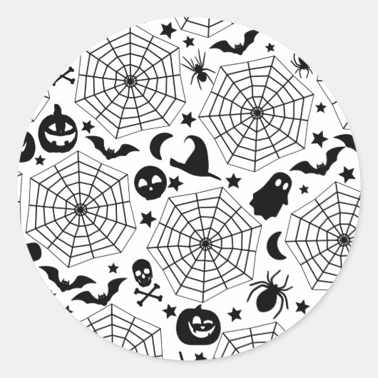 Halloween Spooky Spidernetze Runder Aufkleber (Vorderseite)