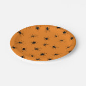 Halloween Spooky Spiders Orange Party Pappteller (Schrägansicht)