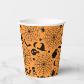 Halloween Spooky Spiderweborange Pappbecher (Vorderseite)