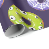 Halloween Spooky Spione Green Mit Augen Monster Li Geschenkpapier (Rolleneckpunkt)