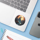 Halloween Spooky Spuk House Aufkleber (Laptop mit iPhone)