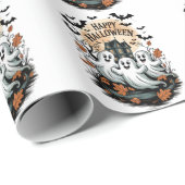 Halloween Spooky Spuk House Ghost und Fleet Geschenkpapier (Rolleneckpunkt)