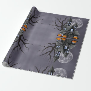 Halloween Spooky Spuk House & Pumpkin Geschenkpapier