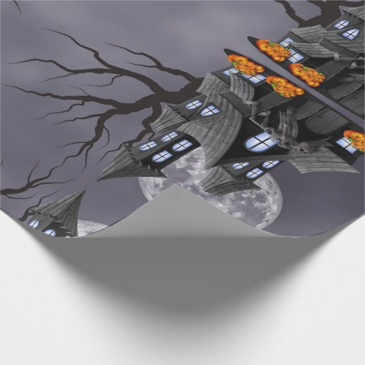 Halloween Spooky Spuk House & Pumpkin Geschenkpapier (Ecke)