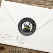 Halloween Spooky Spuk House Rücksendeadresse Runder Aufkleber