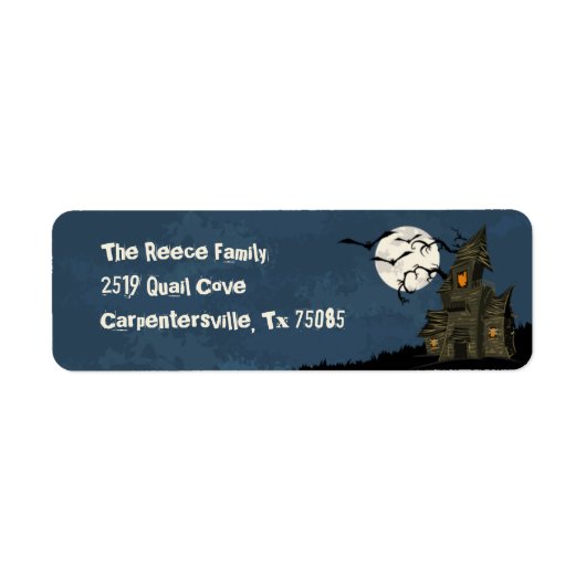 Halloween Spooky Spuk Mansion Address Labels (Vorne)