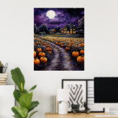 Halloween Spooky Spuk Town Night Poster (Heimbüro)