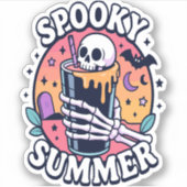 Halloween Spooky Summer Skeleton Drink Aufkleber (Vorderseite)