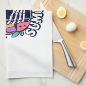 Halloween Spooky Summer Skeleton Drink Geschirrtuch (Viertel Falte)