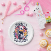 Halloween Spooky Summer Skeleton Drink Pappteller (Party)