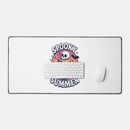 Halloween Spooky Summer Skeleton Drink Schreibtischunterlage (Tastatur & Maus)