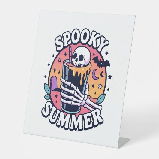 Halloween Spooky Summer Skeleton Drink Sockelschild (Vorderseite)