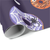 Halloween Spooky Sweet Spider & Monster Donut Geschenkpapier (Rolleneckpunkt)