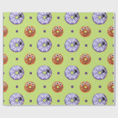 Halloween Spooky Sweet Spider Monster Donut Green Geschenkpapier (Flach)