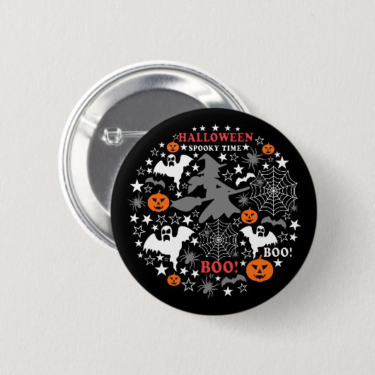 Halloween Spooky Time Button (Vorne & Hinten)