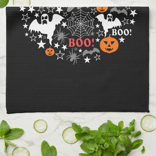 Halloween Spooky Time Geschirrtuch (Gefaltet)