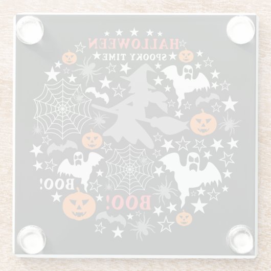 Halloween Spooky Time Glasuntersetzer (Rückseite)