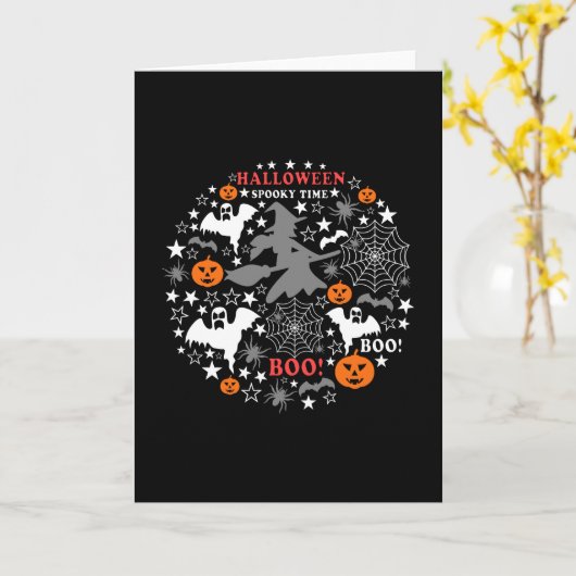 Halloween Spooky Time Karte (Gelbe Blume)