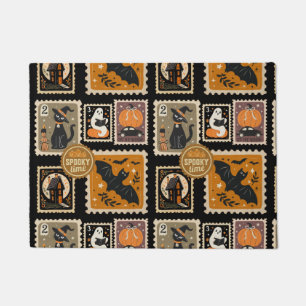 Halloween Spooky Time Postal Briefmarke Geister Ba Fußmatte