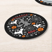 Halloween Spooky Time Runder Pappuntersetzer (Angewinkelt)