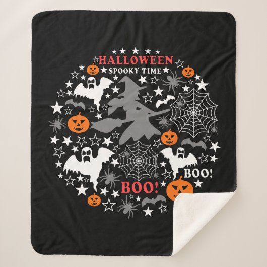 Halloween Spooky Time Sherpadecke (Vorderseite)