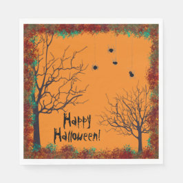 Halloween Spooky Tree Spiders |Happy Halloween Serviette