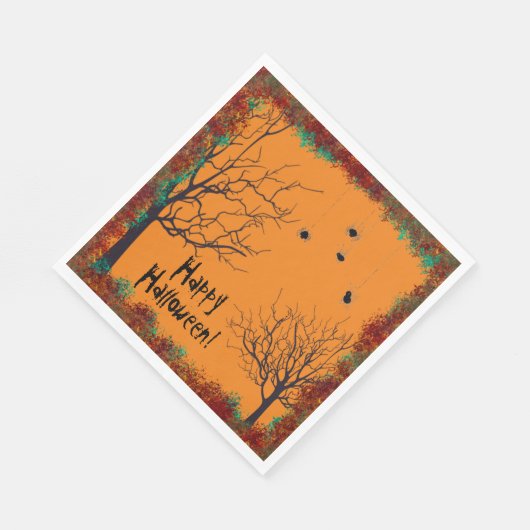 Halloween Spooky Tree Spiders |Happy Halloween Serviette (Ecke)