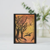 Halloween Spooky Trees Birds Spiderweb Postkarte (Stehend Vorderseite)