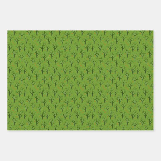 Halloween Spooky Trees Moon 3-Blatt Set Geschenkwr Geschenkpapier Set (Vorderseite 3)