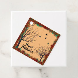 Halloween Spooky Trees Spiders personalisieren Geschenkanhänger