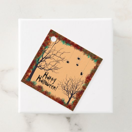 Halloween Spooky Trees Spiders personalisieren Geschenkanhänger (Beispiel)