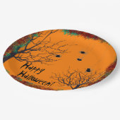 Halloween Spooky Trees Spinnen fallen Folies Pappteller (Schrägansicht)
