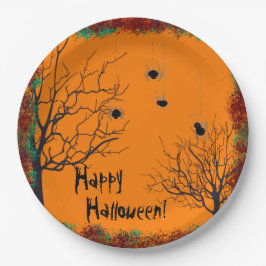 Halloween Spooky Trees Spinnen fallen Folies Pappteller