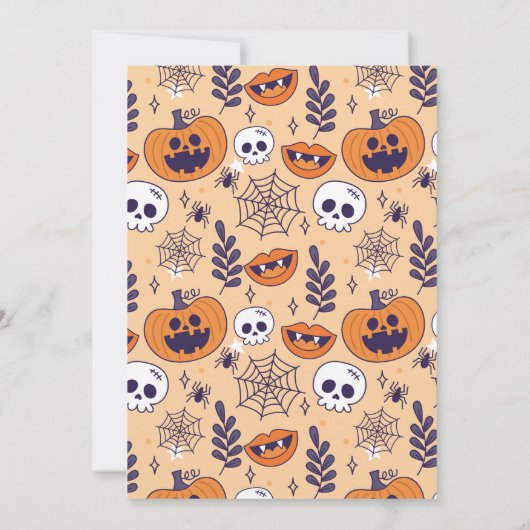 Halloween Spooky Trick oder Treat Party Pumpkins Einladung (Rückseite)