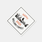 Halloween Spooky Typografy Concept Design Serviette (Ecke)