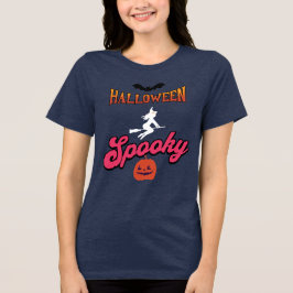 Halloween Spooky Vector mit Hexe und Kürbis Tri-Blend Shirt