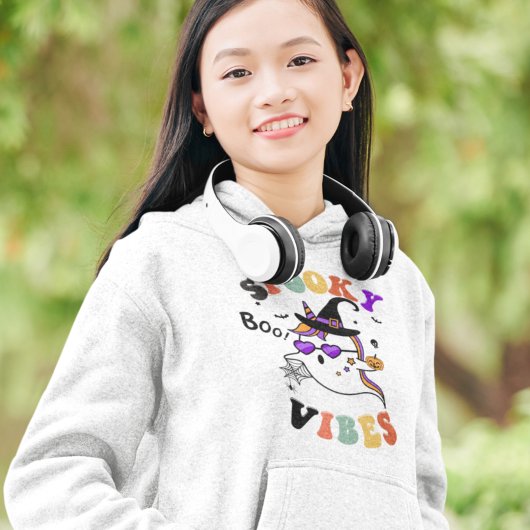 Halloween Spooky Vibes Retro niedliches Einhorn Ge Hoodie