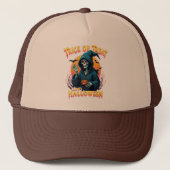 Halloween Spooky Vibes: Trick or Treat Skeleton Truckerkappe (Vorderseite)