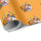 Halloween Spooky Whimsical Niedlich Hexenmädchen O Geschenkpapier (Rolleneckpunkt)