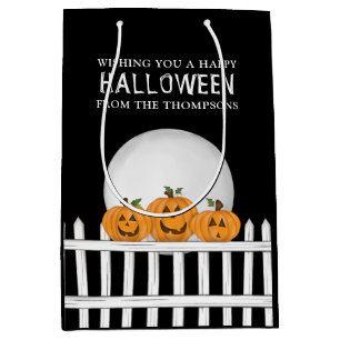 Halloween Spooky Whimsical Pumpkin Kürbislaternen Mittlere Geschenktüte