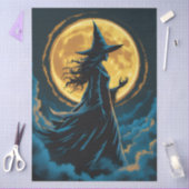 Halloween Spooky Witch a Full Moon Seidenpapier (Basteln)