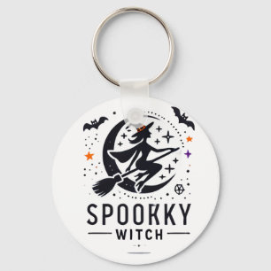 Halloween Spooky Witch Design - Auf dem Zimmer fli Schlüsselanhänger