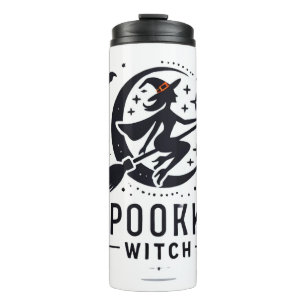 Halloween Spooky Witch Design - Auf dem Zimmer fli Thermosbecher