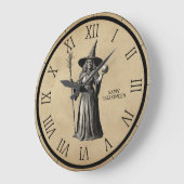 Halloween Spooky Witz a Vollmond Große Wanduhr (Winkel)