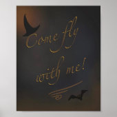 Halloween Spooky Witz Bat Quote Typografie Poster (Vorne)