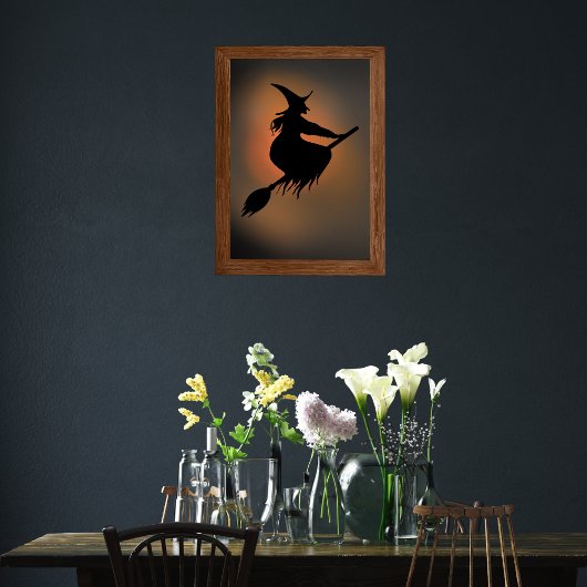 Halloween Spooky Witz Broom Poster