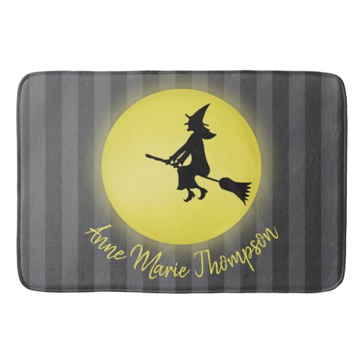 Halloween Spooky Witz Broomstick Moonlight Badematte (Vorderseite)